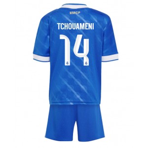 Fotbalové Dres Real Madrid Aurelien Tchouameni #14 Dětské Třetí Oblečení 2025-26 Krátký Rukáv (+ trenýrky)